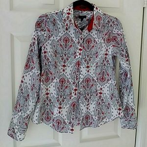 Talbots Paisley Shirt.  Size 4.